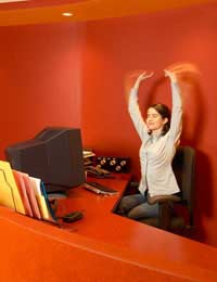 Asana breathing computer desk